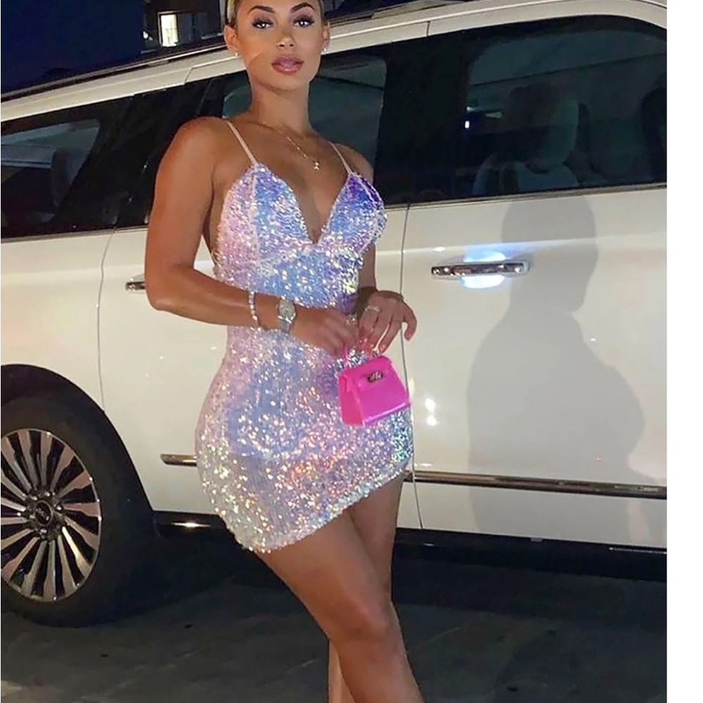 White sparkle dress